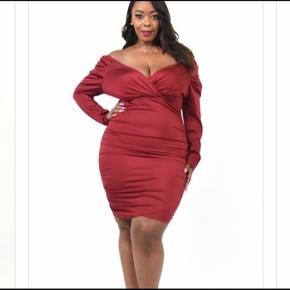 Red plus size bodycon dress